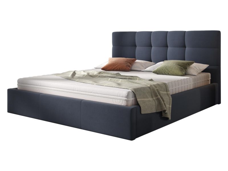 Łóżko tapicerowane MIRJAN 24 Swift stelaż drewniany 160x200 niebieski jeans 1 szt.