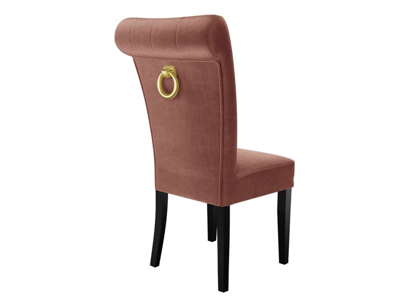 Krzesło MIRJAN 24 S65 czarny + różowy + kołatka złota 1 szt.