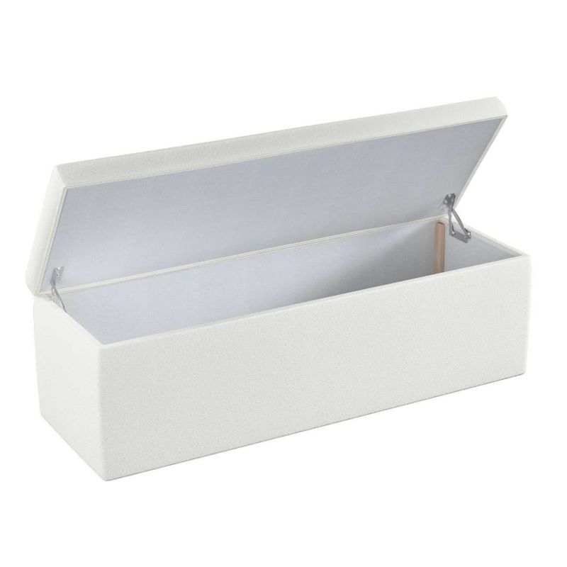 Skrzynia tapicerowana Dekoria 90 x 40 x 40 cm biała bukla 1 szt.