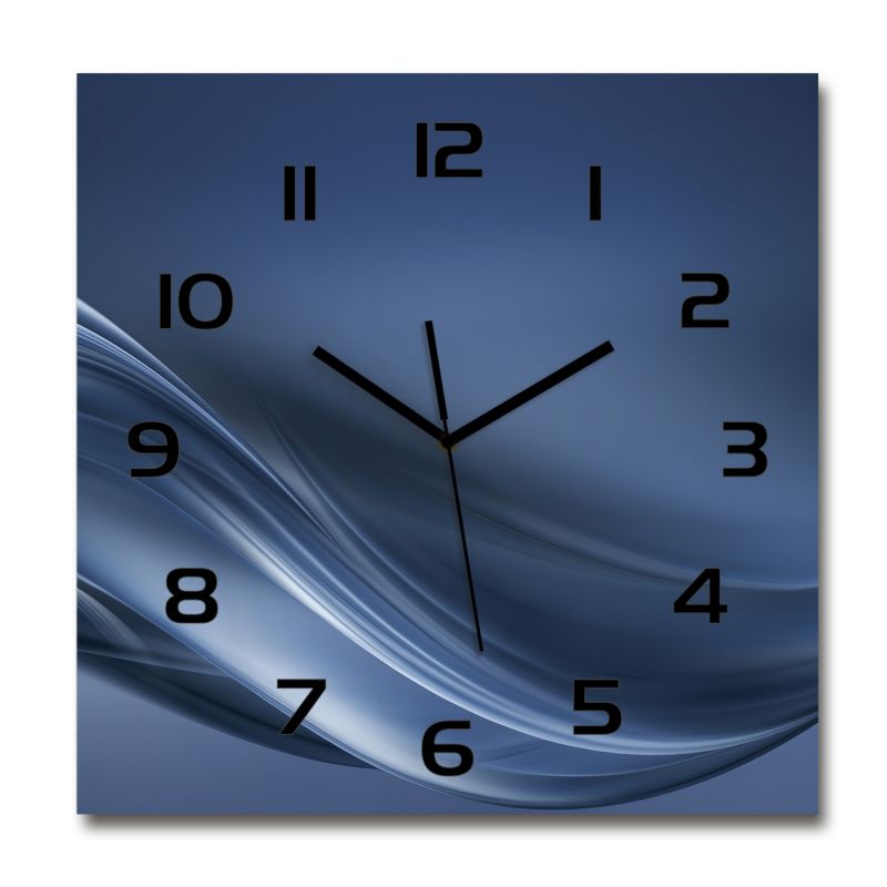 Zegar szklany Tulup Szara fala czarne wskazówki 30x30 cm cm cichy 1 szt.