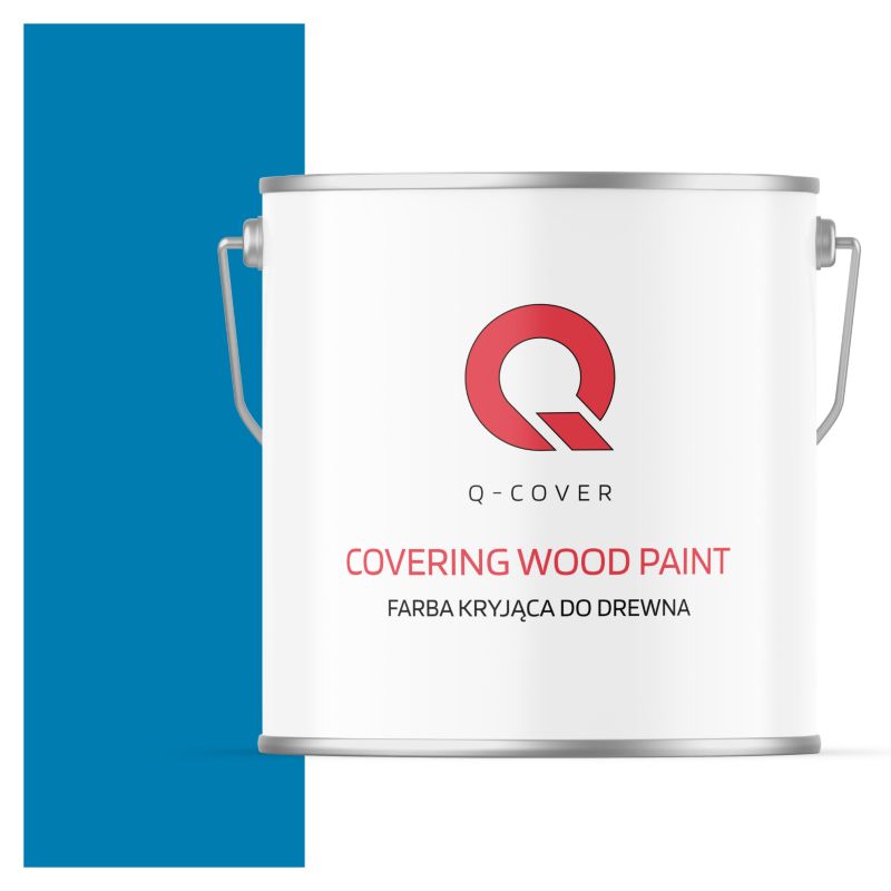Farba Kryjąca do Drewna Q-Cover Błękitny RAL5015 Wysoki Połysk 5L