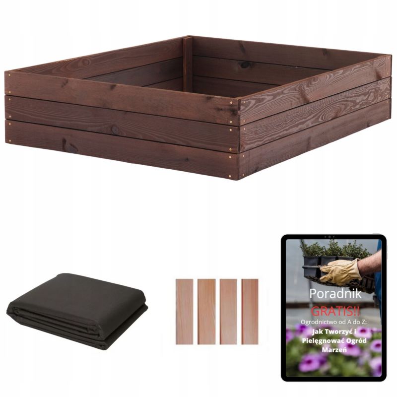 Podwyższana Grządka SunWood Skrzynie na Warzywa Warzywniak Impregnowany 120x80cm 1 szt.
