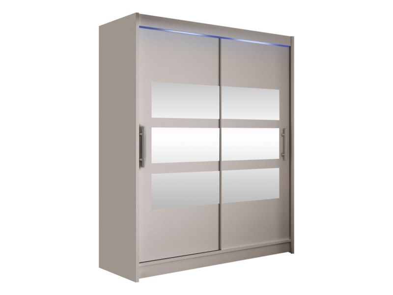 Szafa MIRJAN 24 z drzwiami przesuwnymi Presto VII z oświetleniem RGB kaszmir/lustro 1 szt.