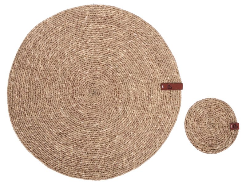 Zestaw 12 podkładek na stół Kunzea Naturalny Trawa morska 1 kpl