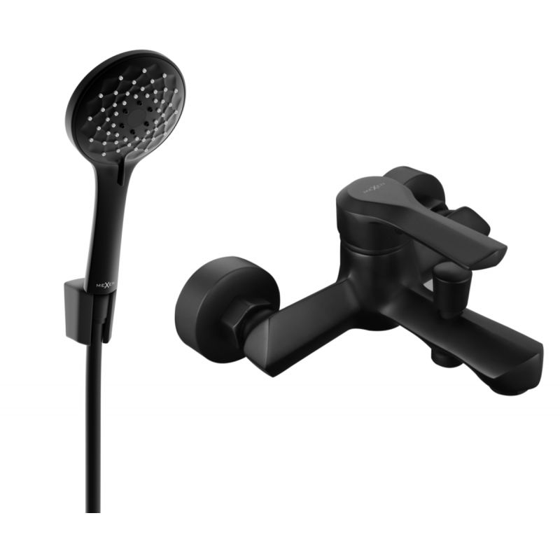 Bateria wannowa z zestawem prysznicowym Mexen Sabre czarna 1 szt.