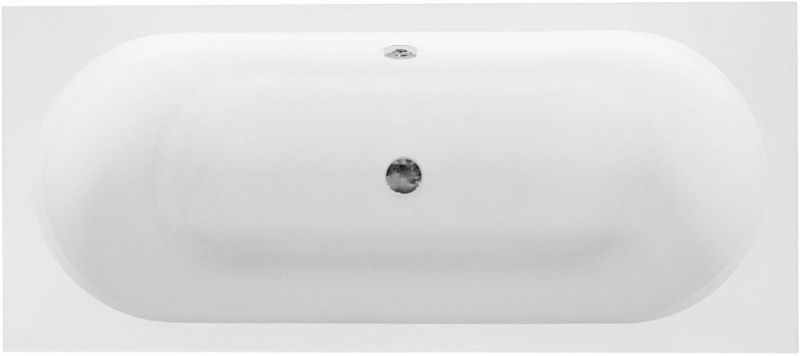 Wanna prostokątna 150x75 cm Besco Vitae akryl biały: nogi, odpływ centralny 1 szt.