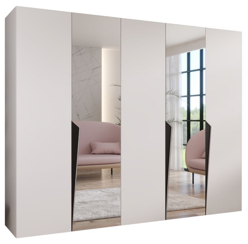 Szafa uchylna z lustrem otwierana Abiks PIANO 2 250 wys 202 cm Biały + Czarny 1 szt