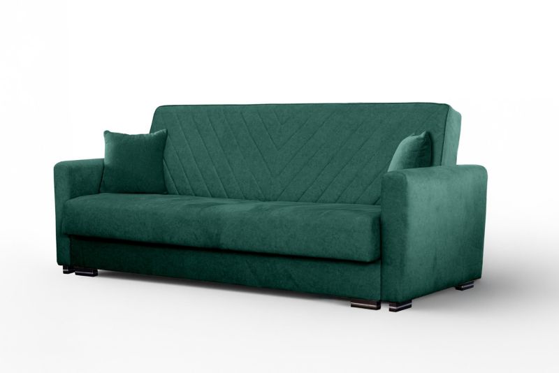 Sofa tapicerowana Bettso Vera z funckja spania i pikowanym oparciem zielony 1szt.