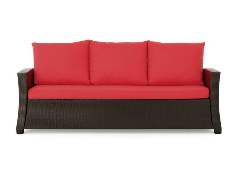 Poduszka ogrodowa na sofę rattanową 3-os, Setgarden, 160x50x50cm Czerwone Poduszki na meble ogrodowe-Technorattan, Mix, 1szt