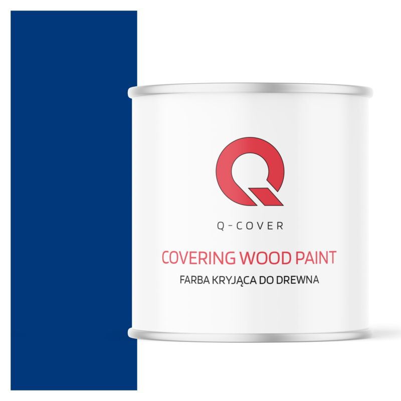 Farba Kryjąca do Drewna Q-Cover Niebieski Ultramarynowy RAL5002 Wysoki Połysk 2.5L