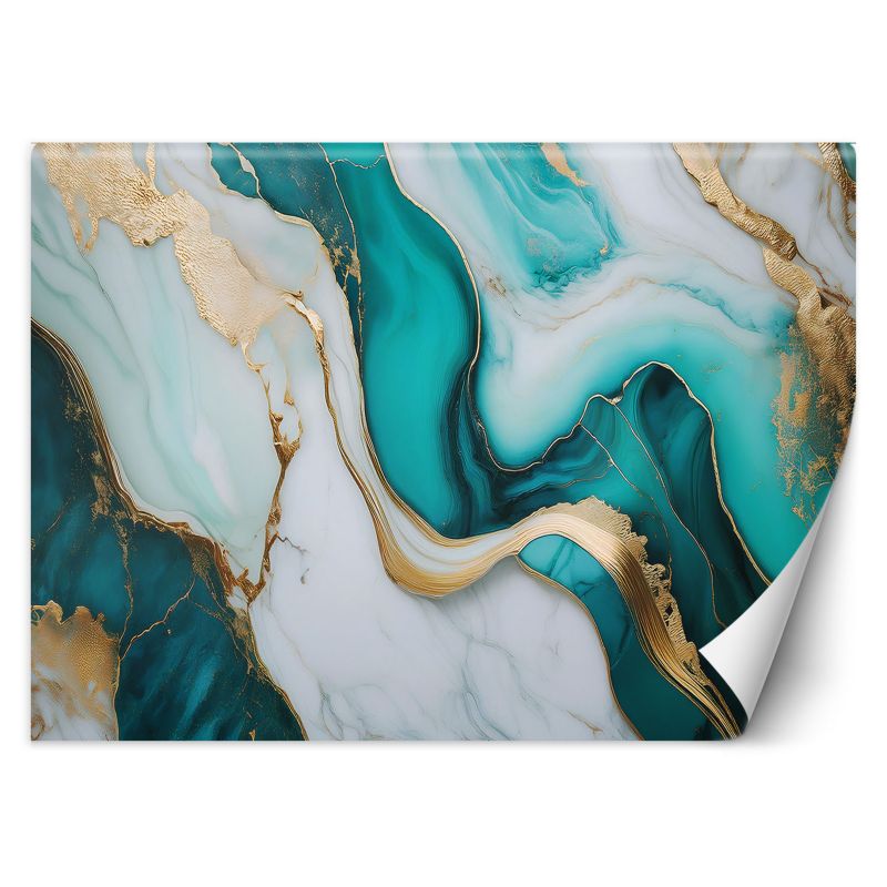 Fototapeta Feeby Turkusowy Kamień Marmur ze Złotem 100x70 1 szt