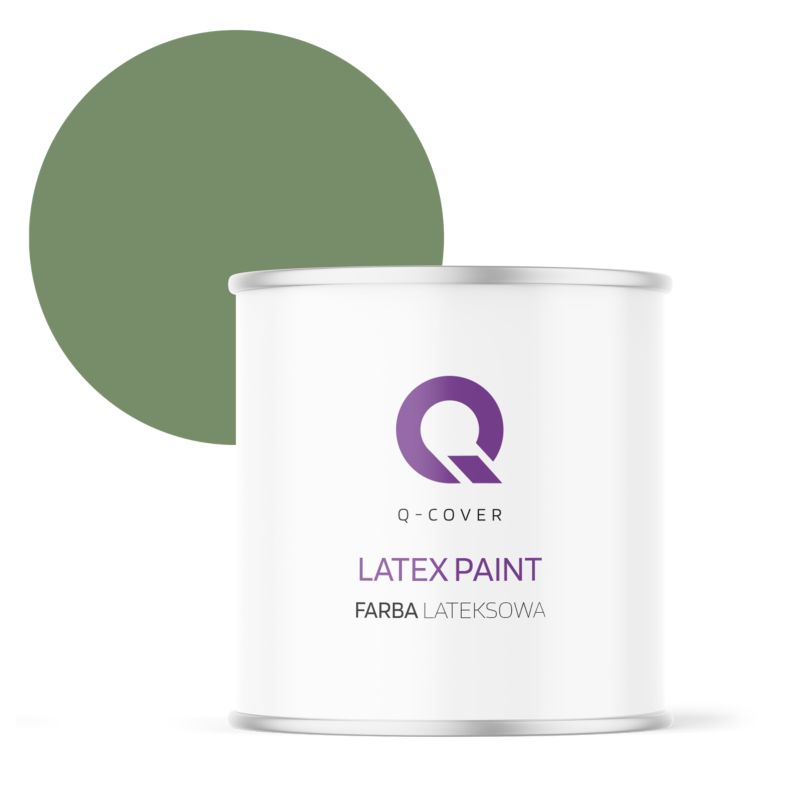 Farba Lateksowa Do Ścian i Sufitów Q-Cover Zielony ciemny H2123 Głęboki Mat 2L