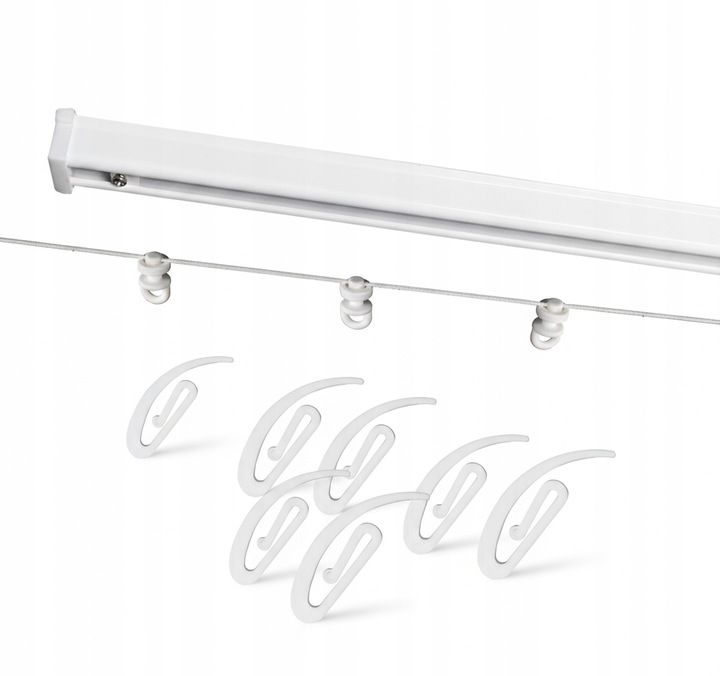 Karnisz Szyna Sufitowa Aluminiowa ZESTAW WAVE PS PANCZO Biały 240 cm 1 szt.