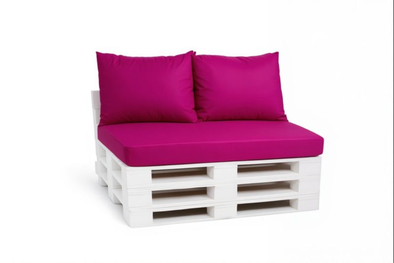 Zestaw 3 poduszek na paletę, Setgarden, 120x80x10 cm, 2x60x50cm oparcie,, Różowa dwustronne poduszki na meble ogrodwe, 1szt