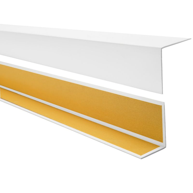 Kątownik twardy PCV 25x15mm, Profil Narożny Dekoracyjny L Samoprzylepny, KTK, biały, 1.5m