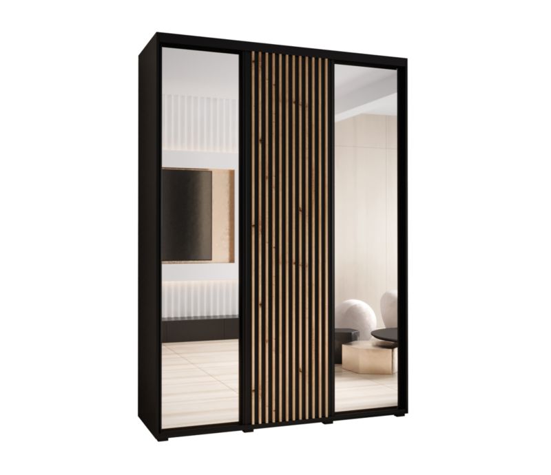 Szafa przesuwna Garderoba Abiks LANKO 2 180 gł. 60 czarny/czarny 1 szt.