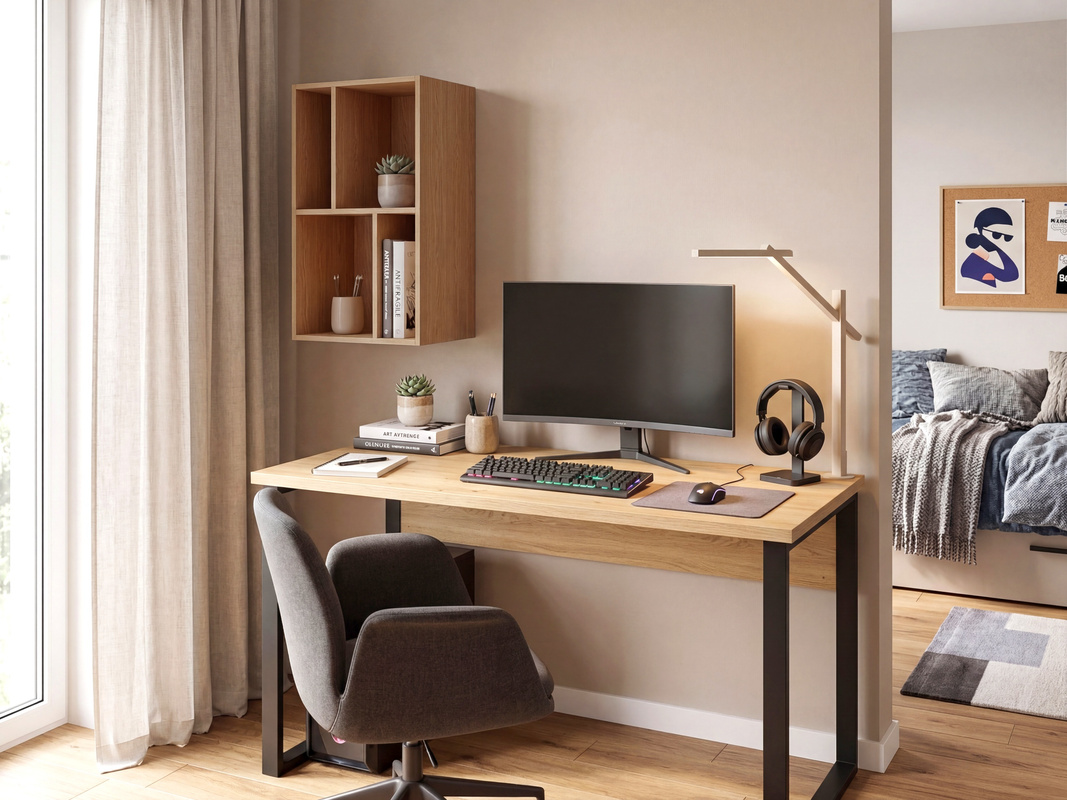 Półka wisząca na książki 45 cm do pokoju młodzieżowego LUMI