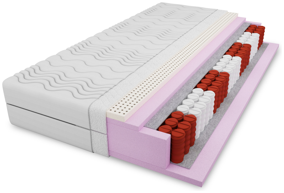 Dwuosobowy materac kieszeniowy z lateksem 180x200 cm ARKADIA