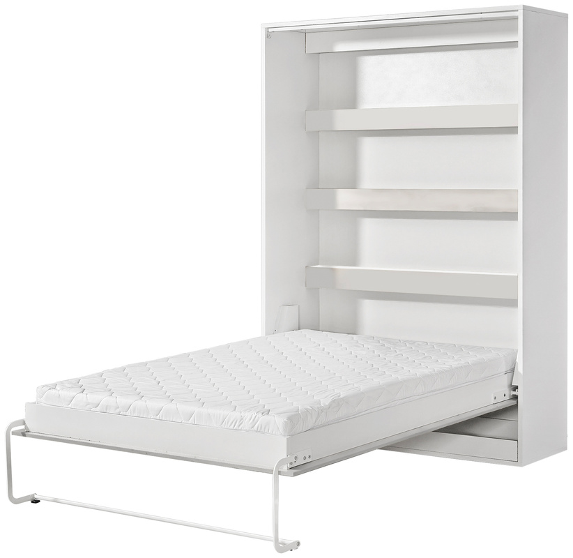 Biały pionowy półkotapczan 140x200 cm ze stelażem PULSA