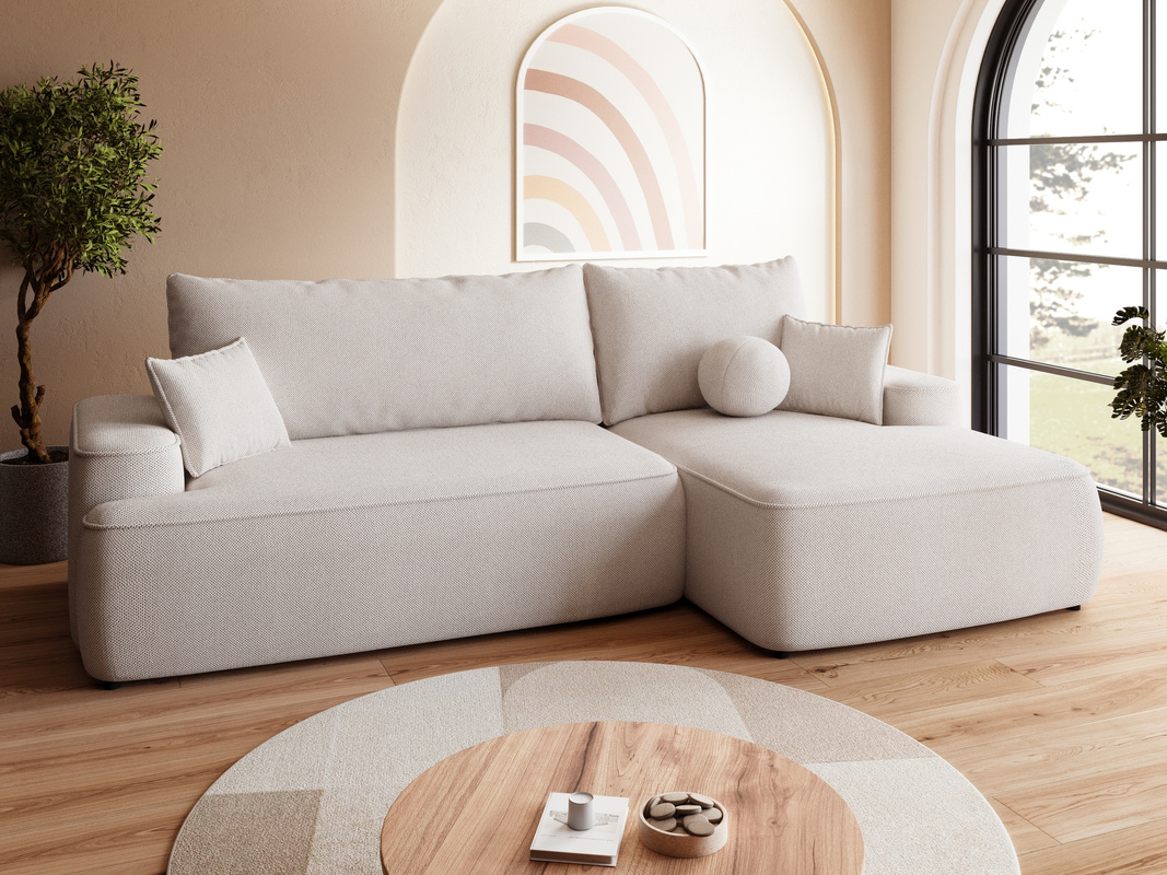 Narożnik z funkcją spania i pojemnikiem na pościel CARMELLO