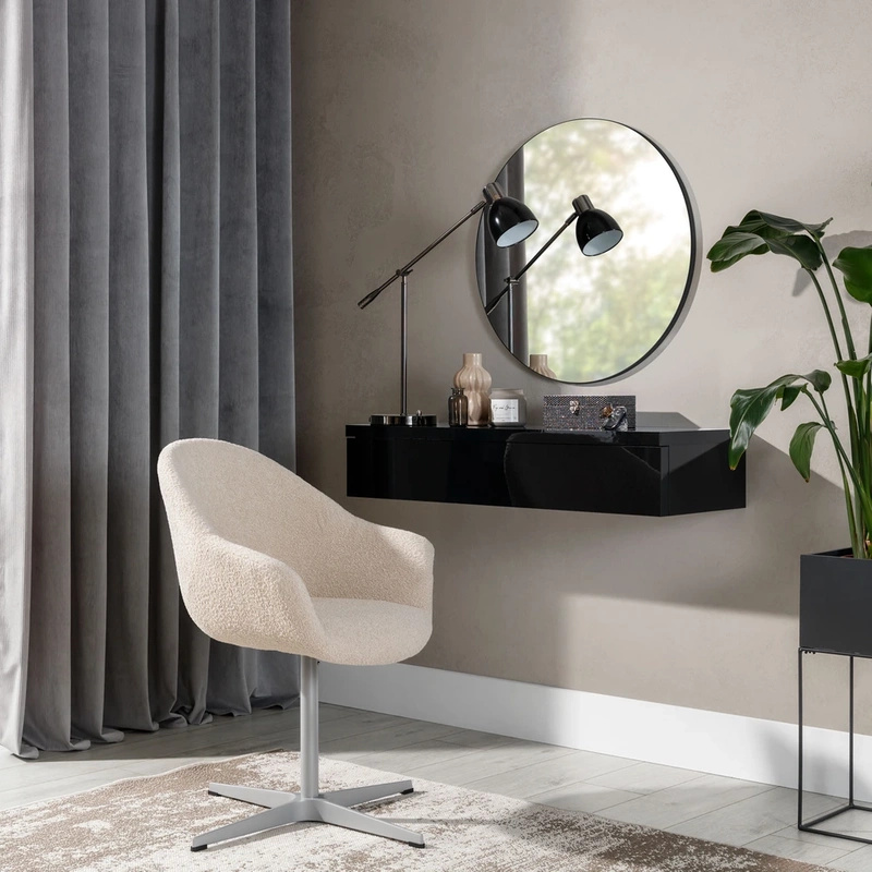 Toaletka z lustrem w stylu nowoczesnym NARNI czarny połysk