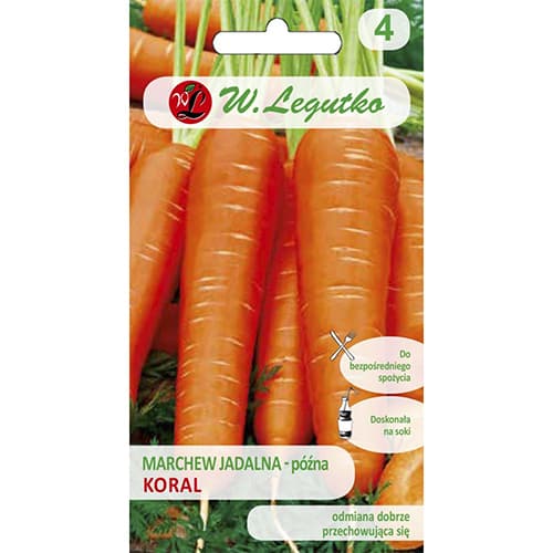 1 szt, Marchew jadalna Koral - Nasiona: Ilość w opakowaniu: 5 g