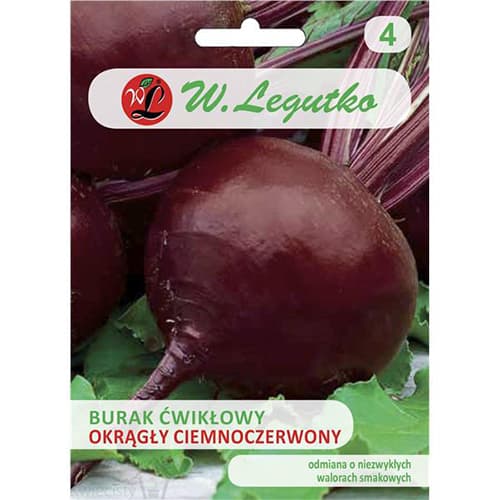 1 szt, Burak ćwikłowy Okrągły Ciemnoczerwony - Nasiona: Ilość w opakowaniu: 10 g