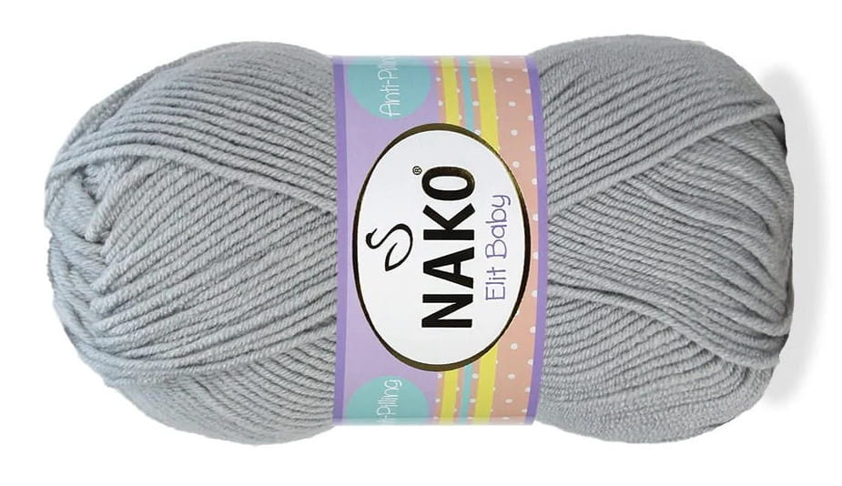 WŁÓCZKA ANTI-PILLING ELIT BABY 100 kol. 5378 szary