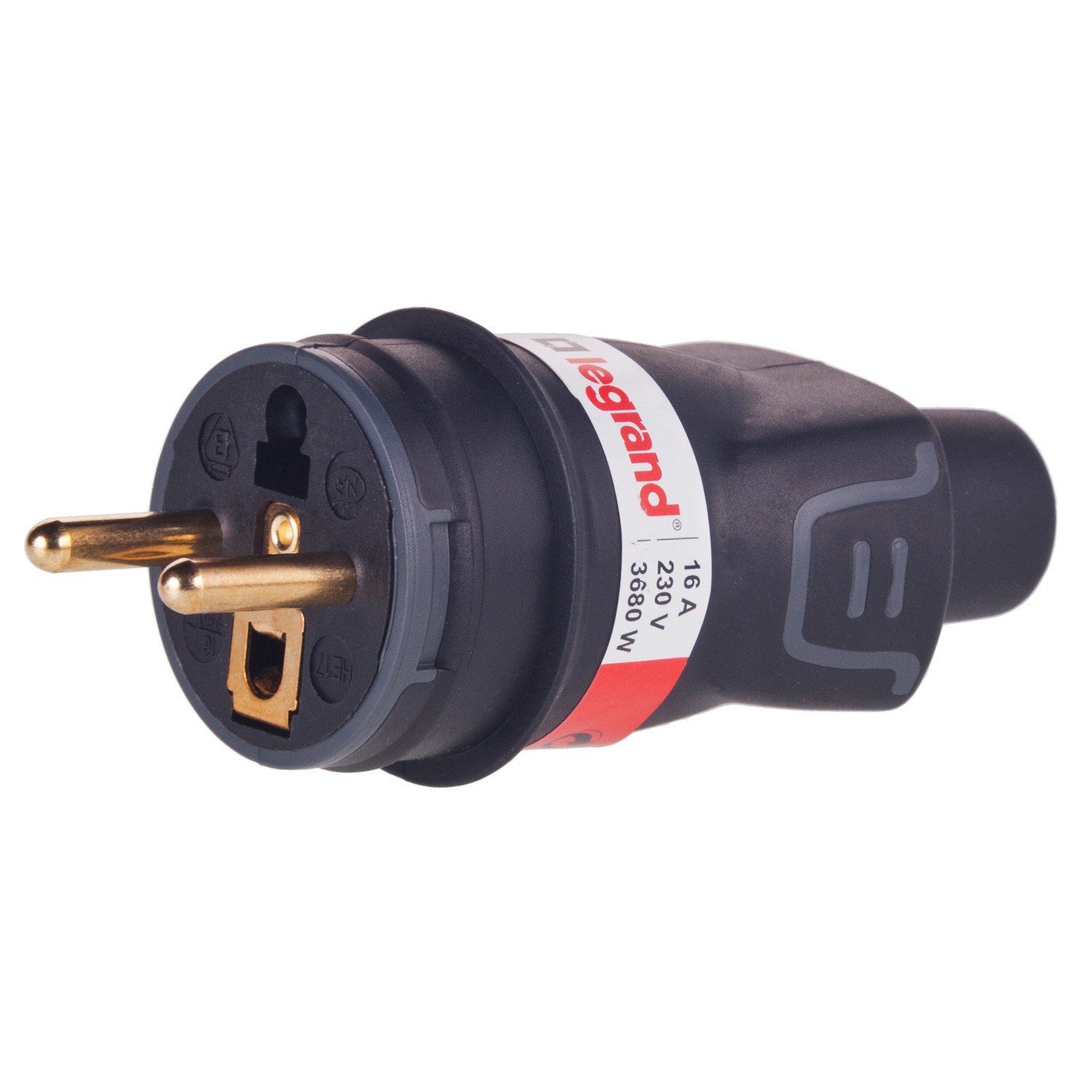 Legrand Wtyczka gumowa 2P+Z 16 A czarna