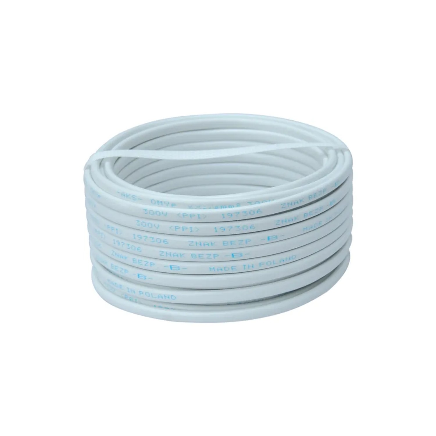 AKS Zielonka Przewód OMYp 2x1/ 25m biały 300/300V