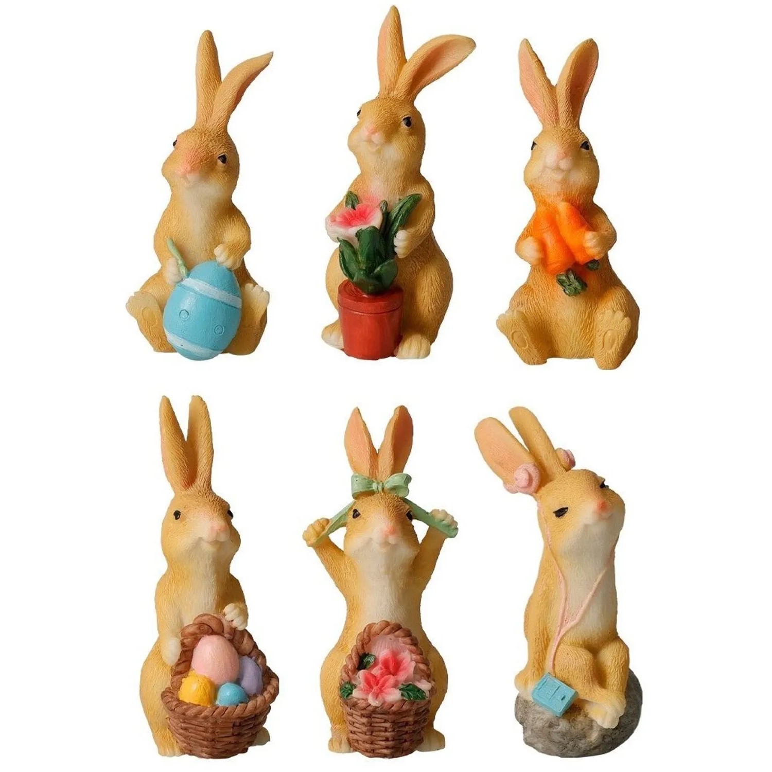 Figurka KRÓLIK stojący, mix wzorów - 9 cm