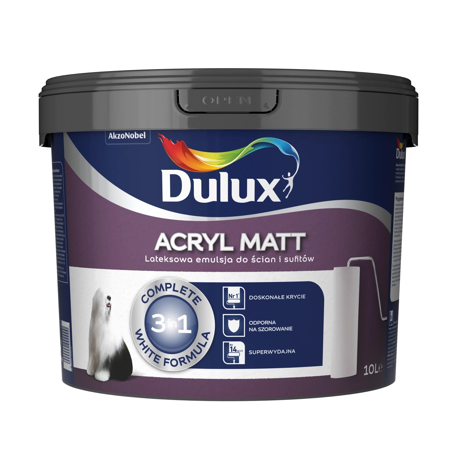 Farba Dulux Acryl Matt biała 10 l