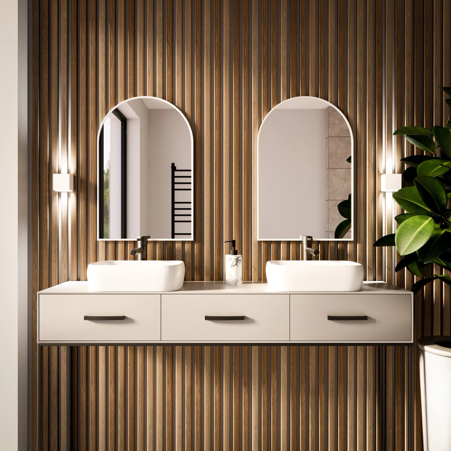 Lustro Pastille Cut Białe Bez led 140x60