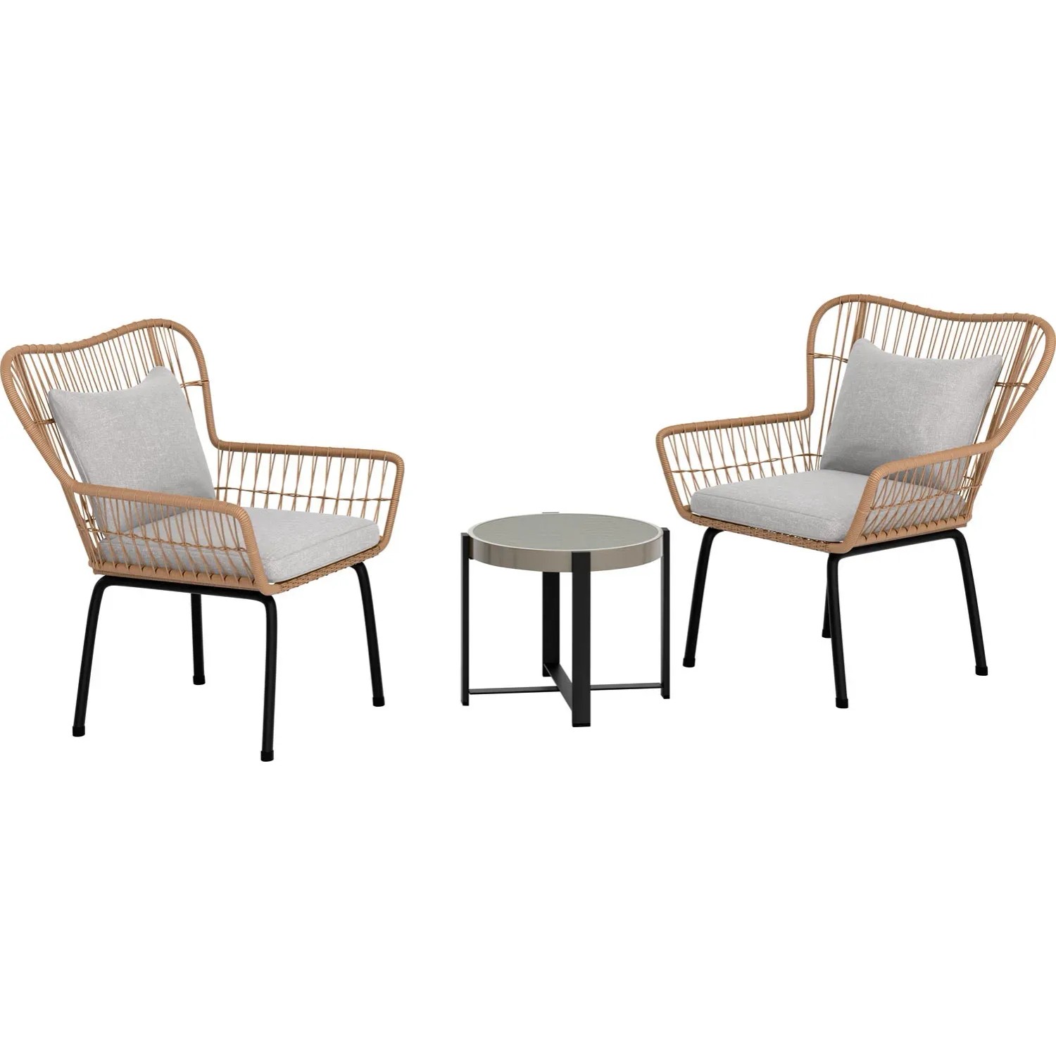 Komplet mebli balkonowych NORWALK szary 3-częściowy