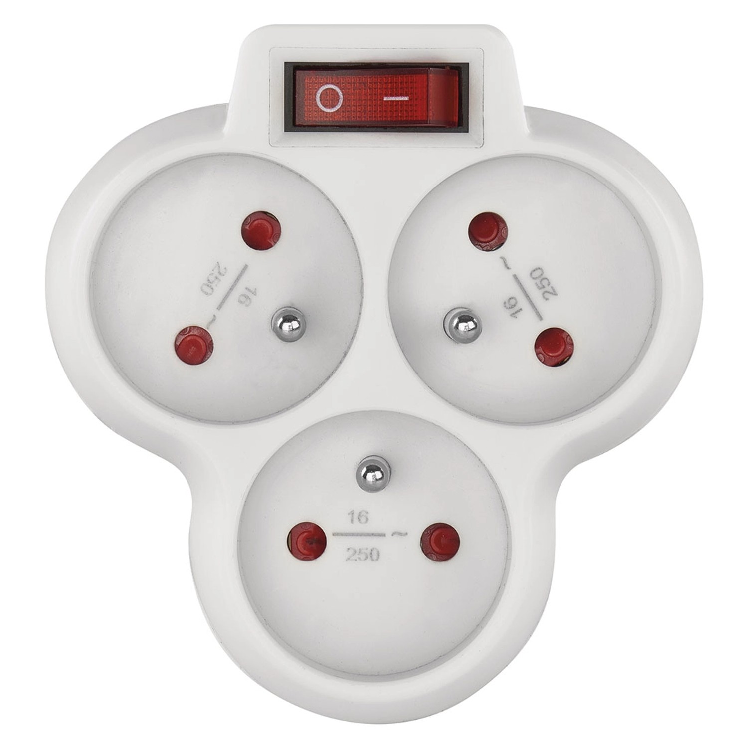 Emos Rozgałęźnik 3-gniazdkowy z uziemieniem biały z wyłącznikiem