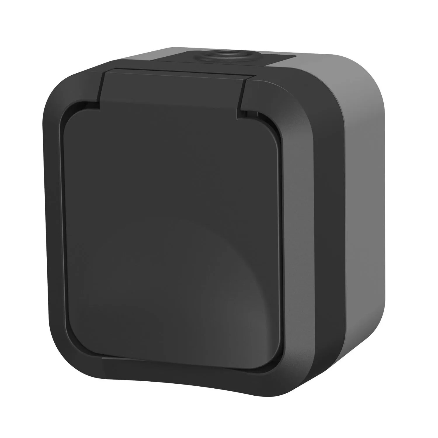 Düwi Gniazdo Aqua Pro pojedyncze z klapką 2P+Z grafitowe IP55