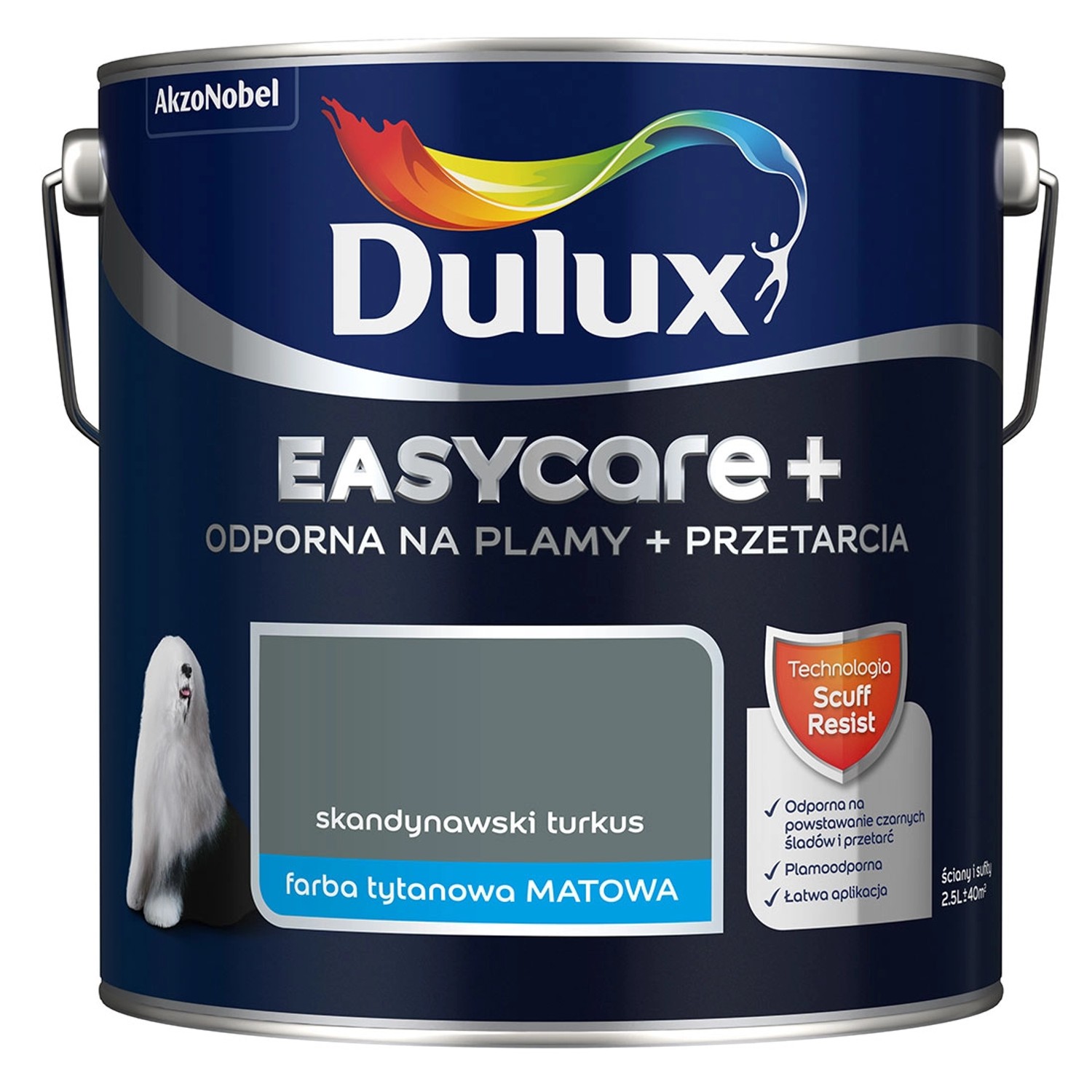Farba Dulux EasyCare+ skandynawski turkus 2,5 L