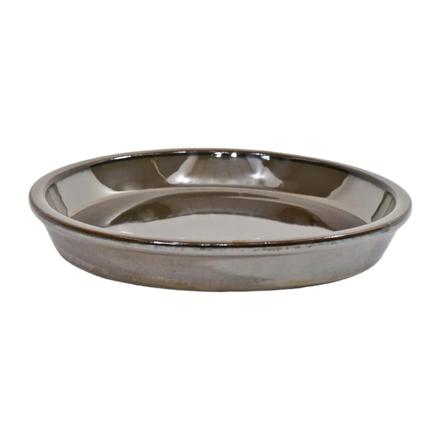 Podstawka ceramiczna brązowa szkliwiona - 30 cm