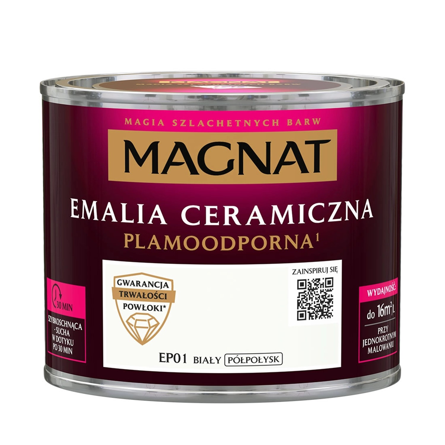 Magnat Emalia Ceramiczna biały półpołysk 0,5L