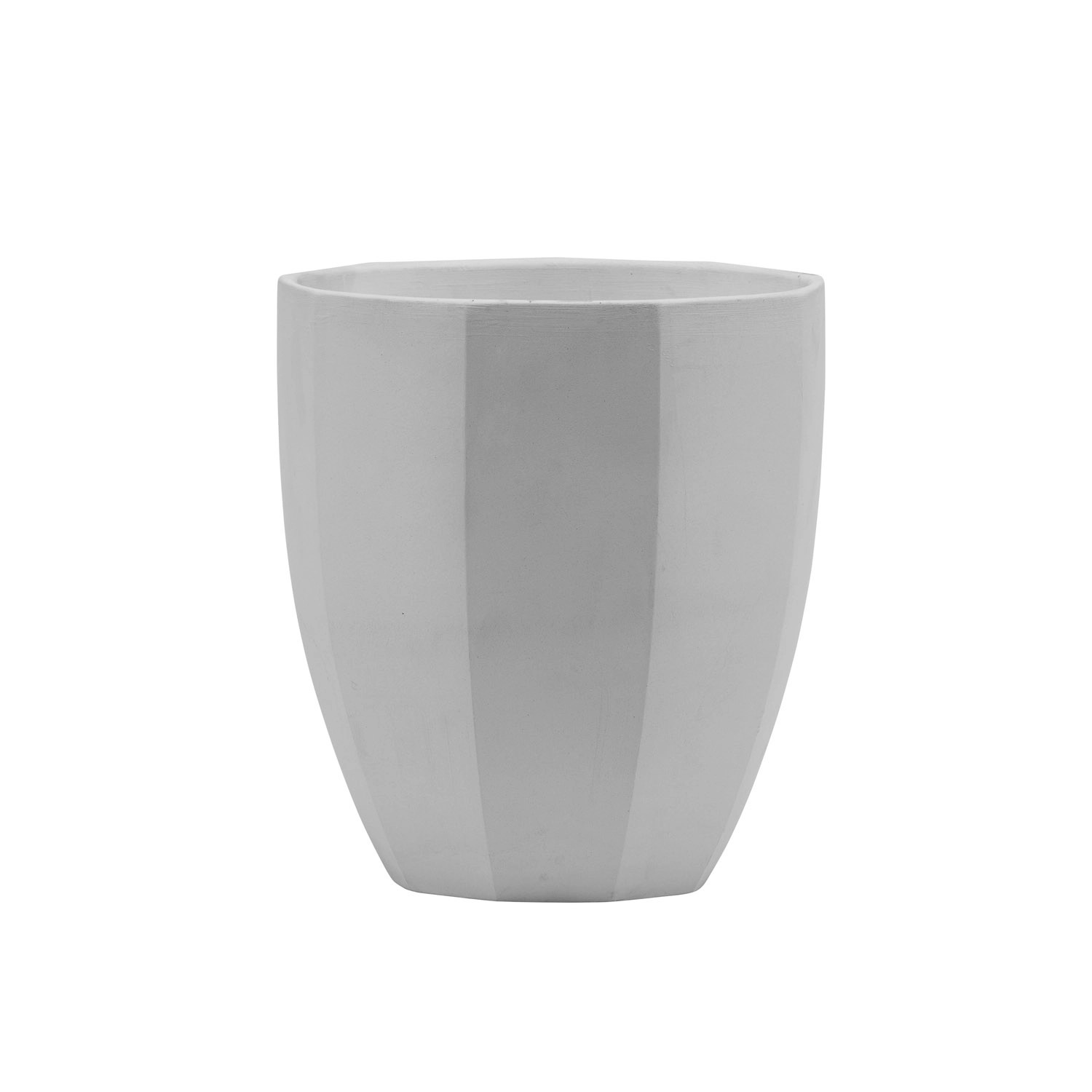 Doniczka z podstawką Dwunastokąt szary mat - 20 cm