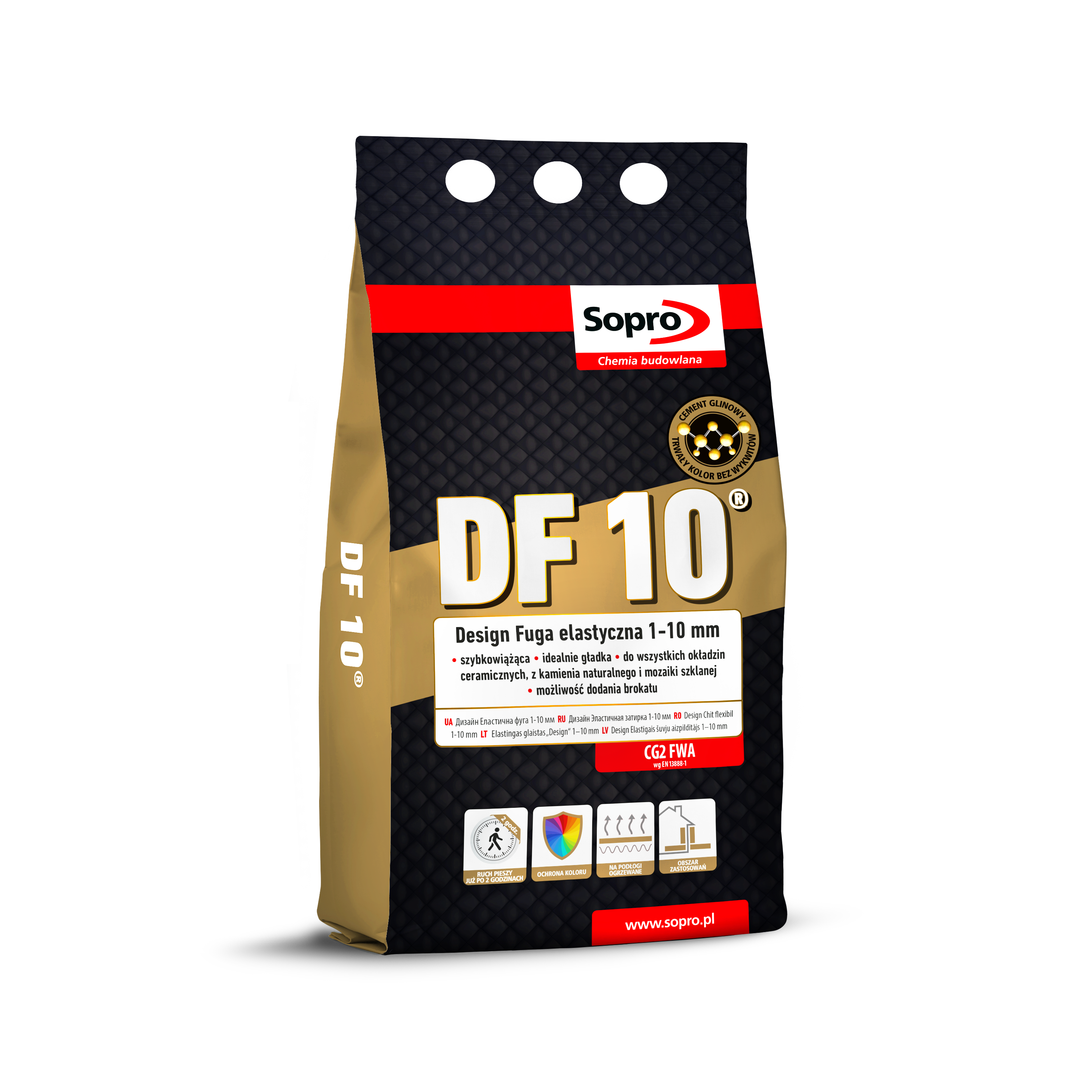 SOPRO DF10 4KG ZAPRAWA FUGOWA FUGA ELASTYCZNA 1-10MM BAZALT 64