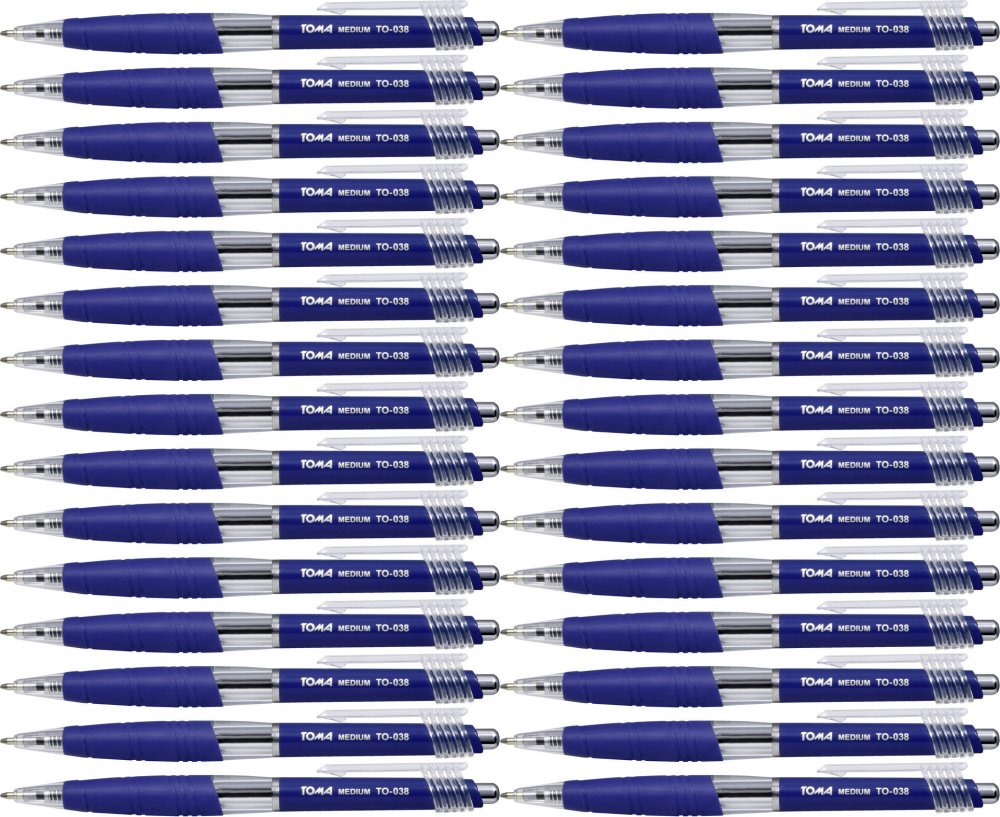 48x Długopis automatyczny Toma TO-038, Medium, 1mm, niebieski