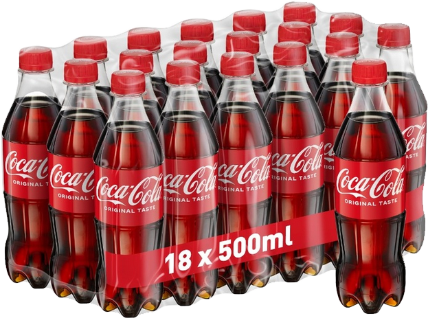 18x Napój gazowany Coca-Cola, butelka, 0.5l, KAUCJA