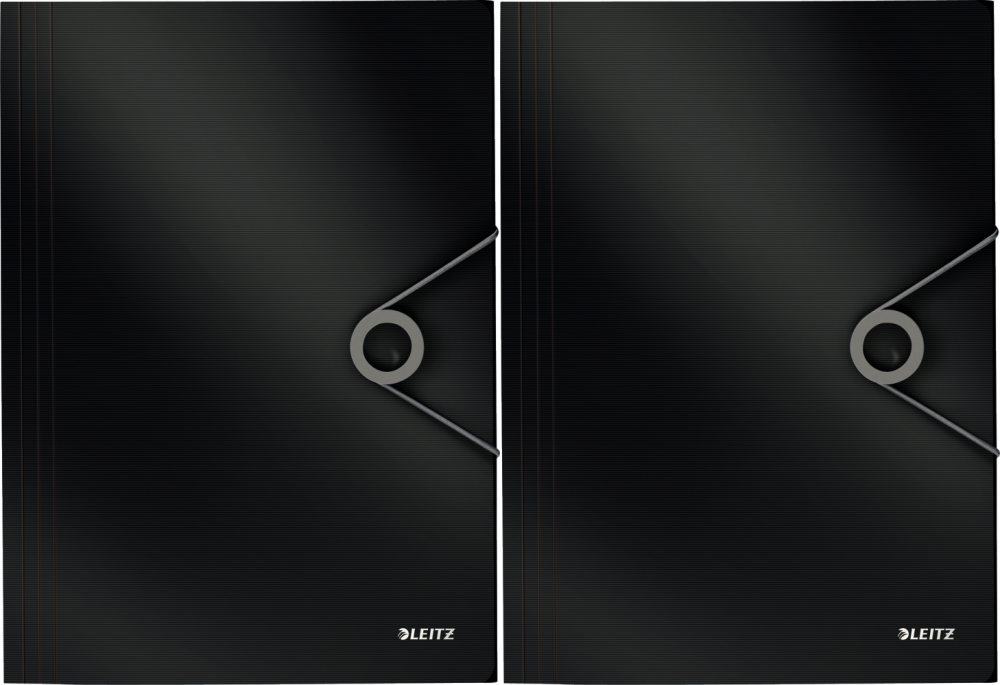 2x Teczka na dokumenty Leitz Solid, z gumką, A4, PP, 15mm, czarny