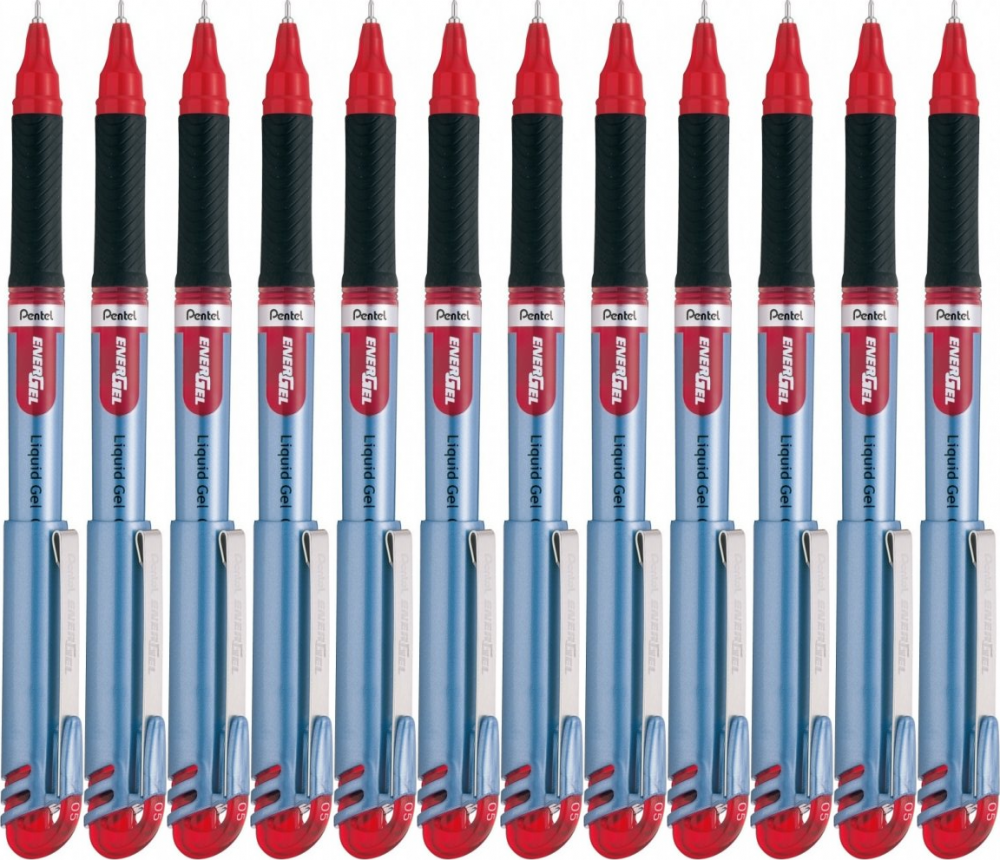 12x Pióro kulkowe Pentel, BLN-15, 0.5mm, czerwony
