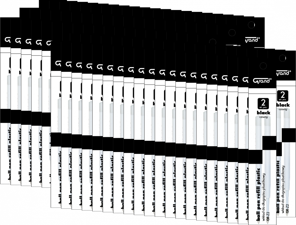 100x Wkład wielkopojemny Grand GR-Z2, plastikowy, 1mm, 2 sztuki, czarny