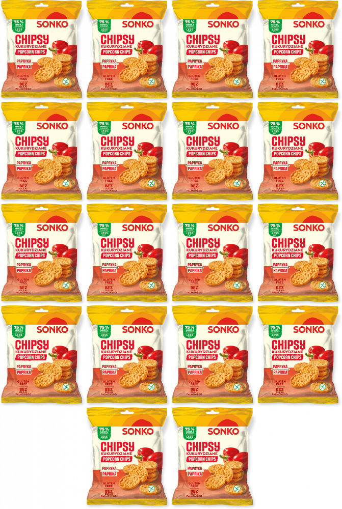18x Chipsy kukurydziane Sonko, paprykowy, 20g