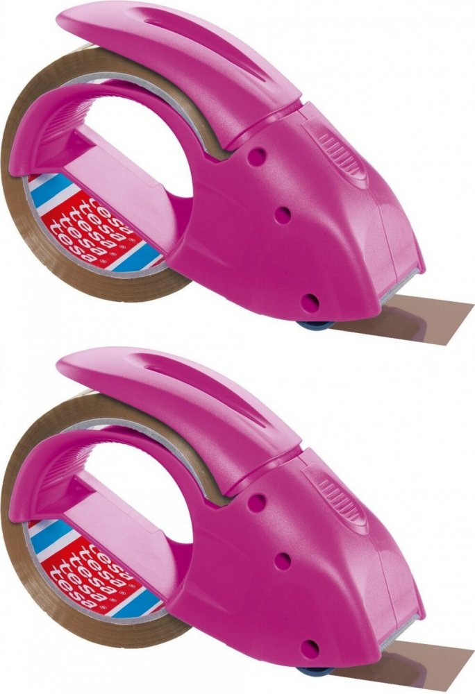2x Dyspenser do taśmy pakowej Tesa Pack'n'go + taśma 48mmx50m, różowy