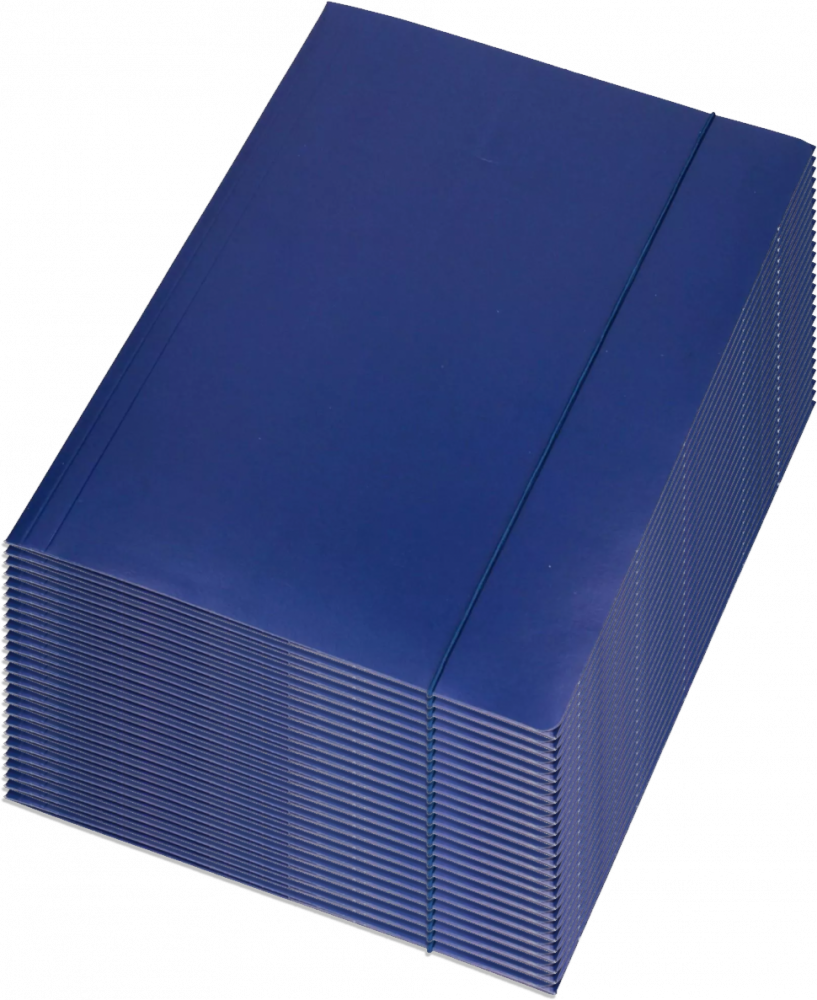 25x Teczka z gumką Barbara, A4, klejona, lakierowana, granatowy