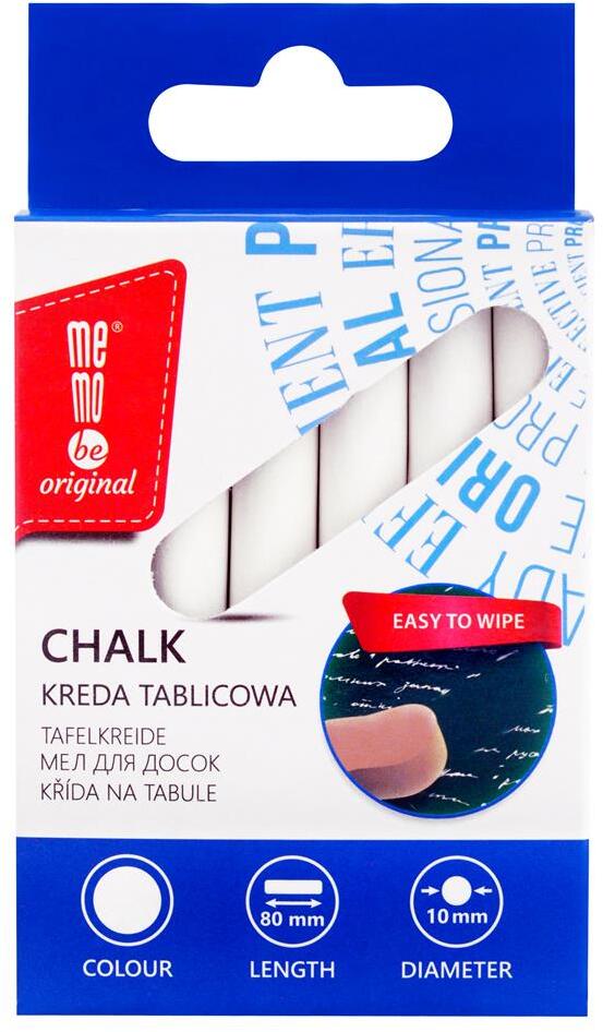 Kreda tablicowa MemoBe, 12 sztuk, biały
